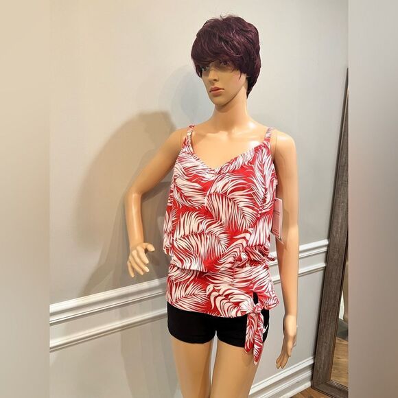 NWT COCO REEF Women's Contours Clarity Bandeau Printed Tankini Top - Picture 4 of 6